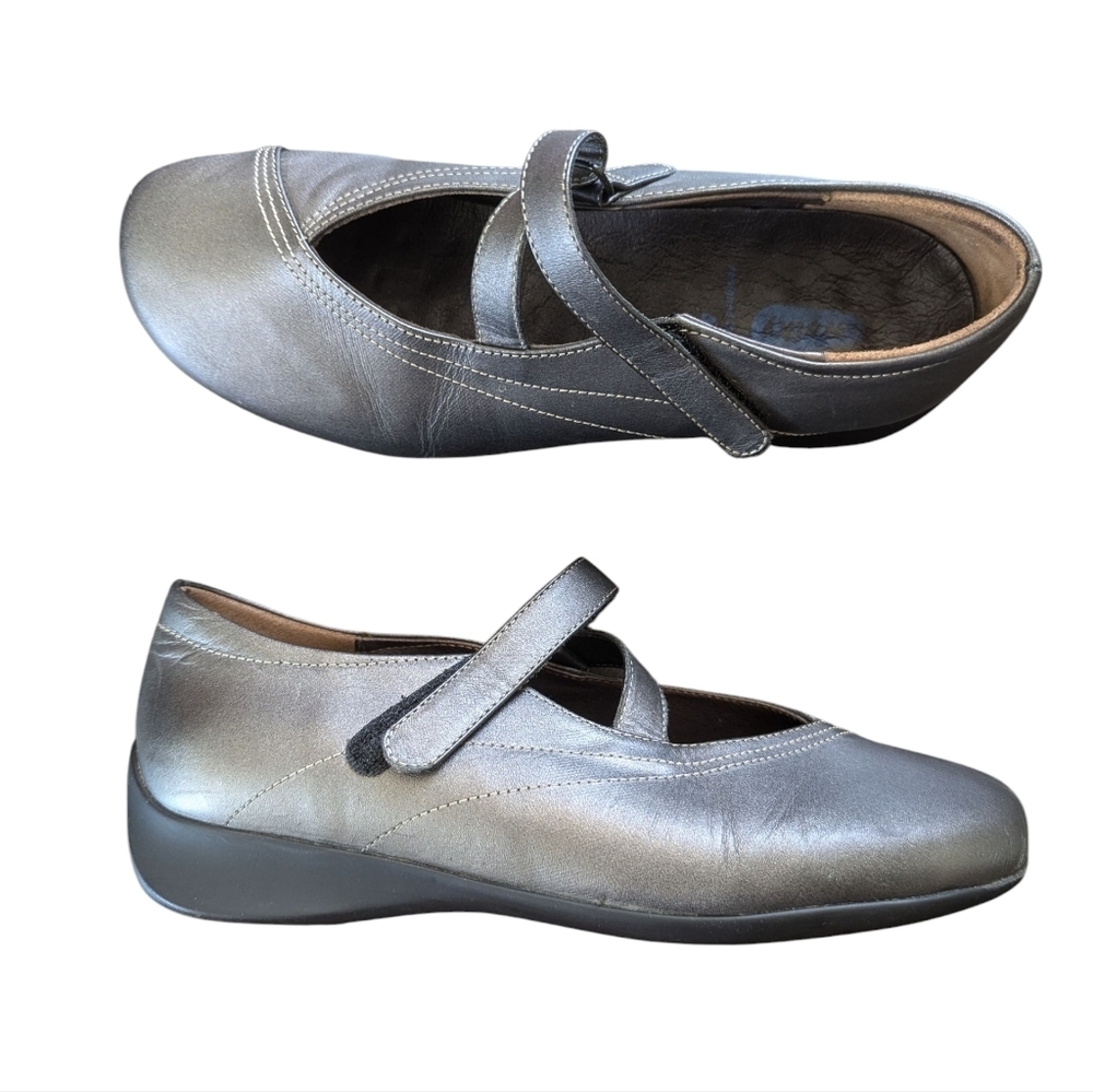 Wolky Passion Leather Z Strap Mary Jane Comfort Shoes EU 40 US 9 Gray